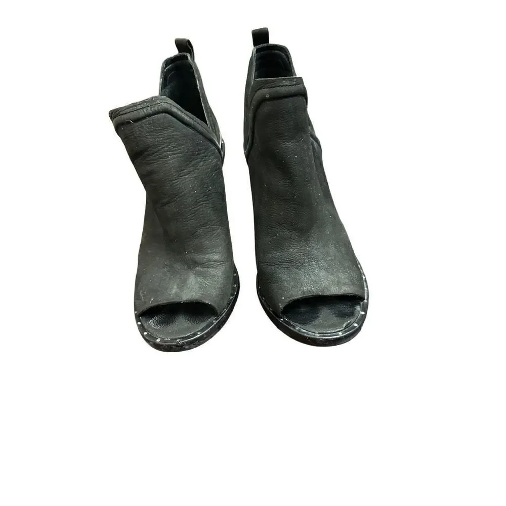 Mercer Edit Fadeout Peep Toe Bootie, Black Suede, Womens Size 6